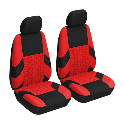Front Car Seat Covers, 2 Pcs Polyester Bucket Seat Protectors, Soft And Breathable, Premium Sporty Automotive Seat Cushions, Universal Auto Interior Accessories Red - THE MILE MAKER DRIVER SHOP