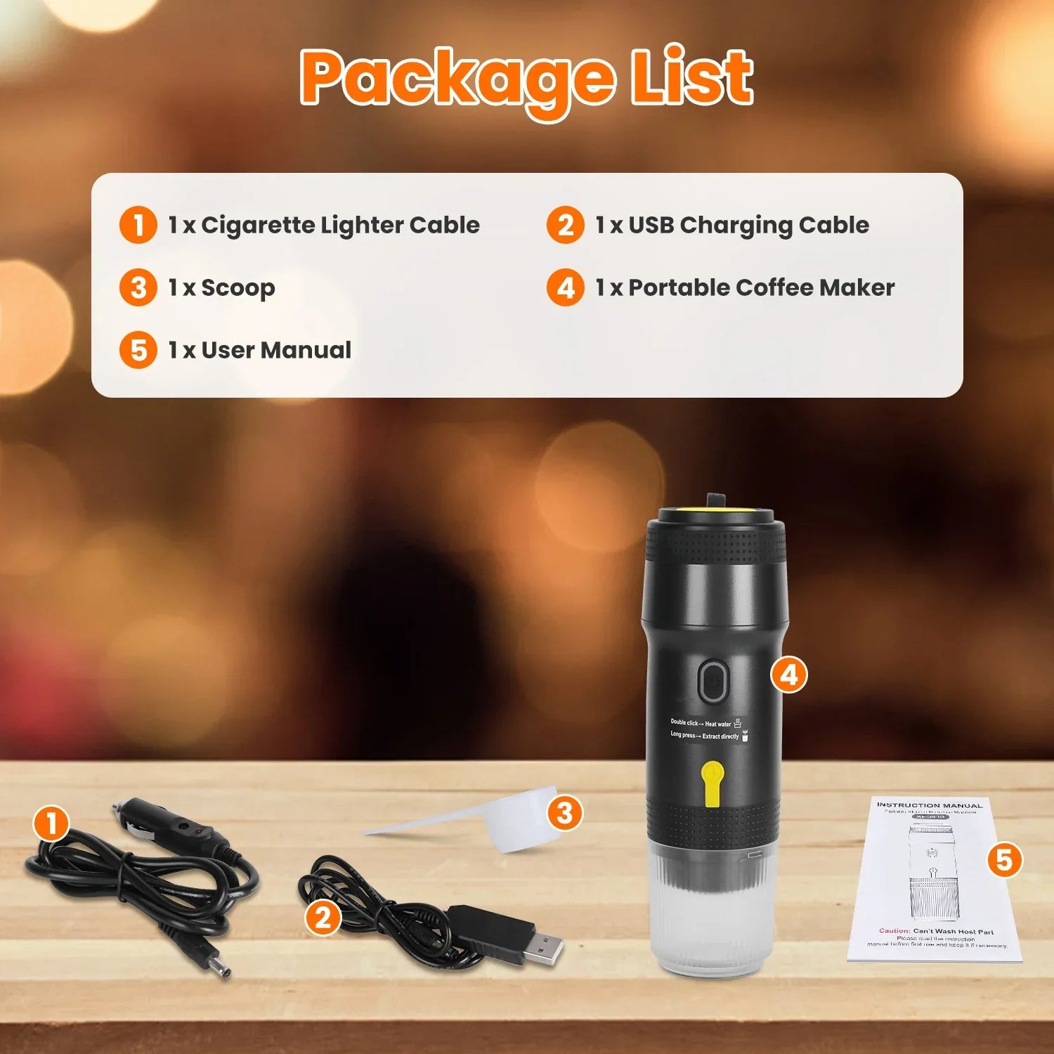 1Pc Portable Electric Espresso Machine Cordless Coffee Maker Self Heating Car Espresso Maker With Anti Dry Burn Fit For Ground Coffee NS DG Capsules For Car Camping Hiking RV Home Office - THE MILE MAKER DRIVER SHOP