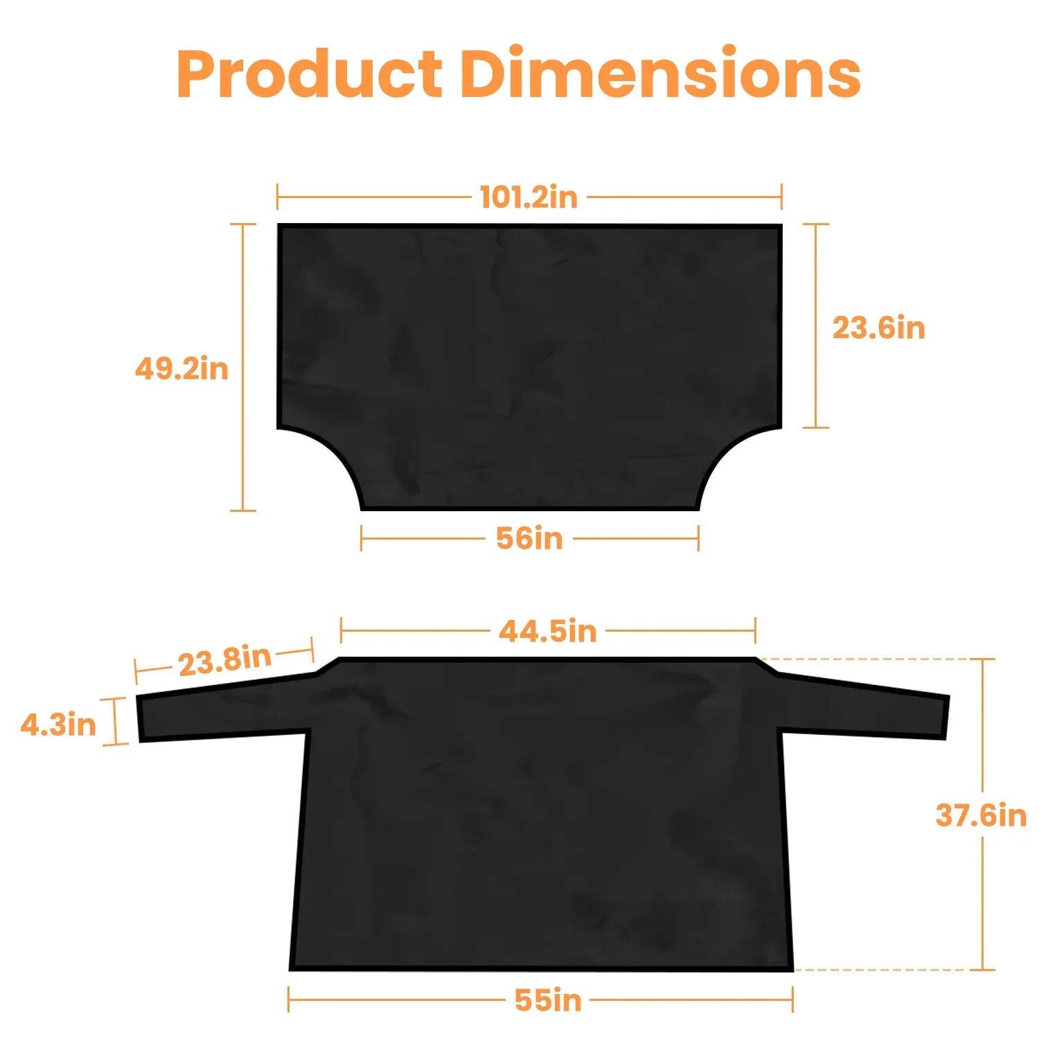 1Set Magnetic Car Windshield Cover Front Rear Car Windshield Protector Against Snow Sun Dirt Leaves Fit For All Cars Oxford Fabric Waterproof Heat-Resistant - THE MILE MAKER DRIVER SHOP