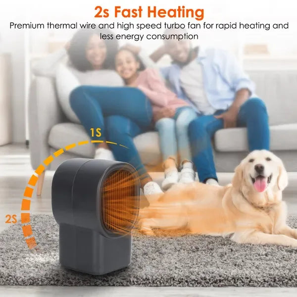 400W Portable Electric Space Heater Mini Desktop Fan Heater Personal Small Space Heater For Home Office - THE MILE MAKER DRIVER SHOP