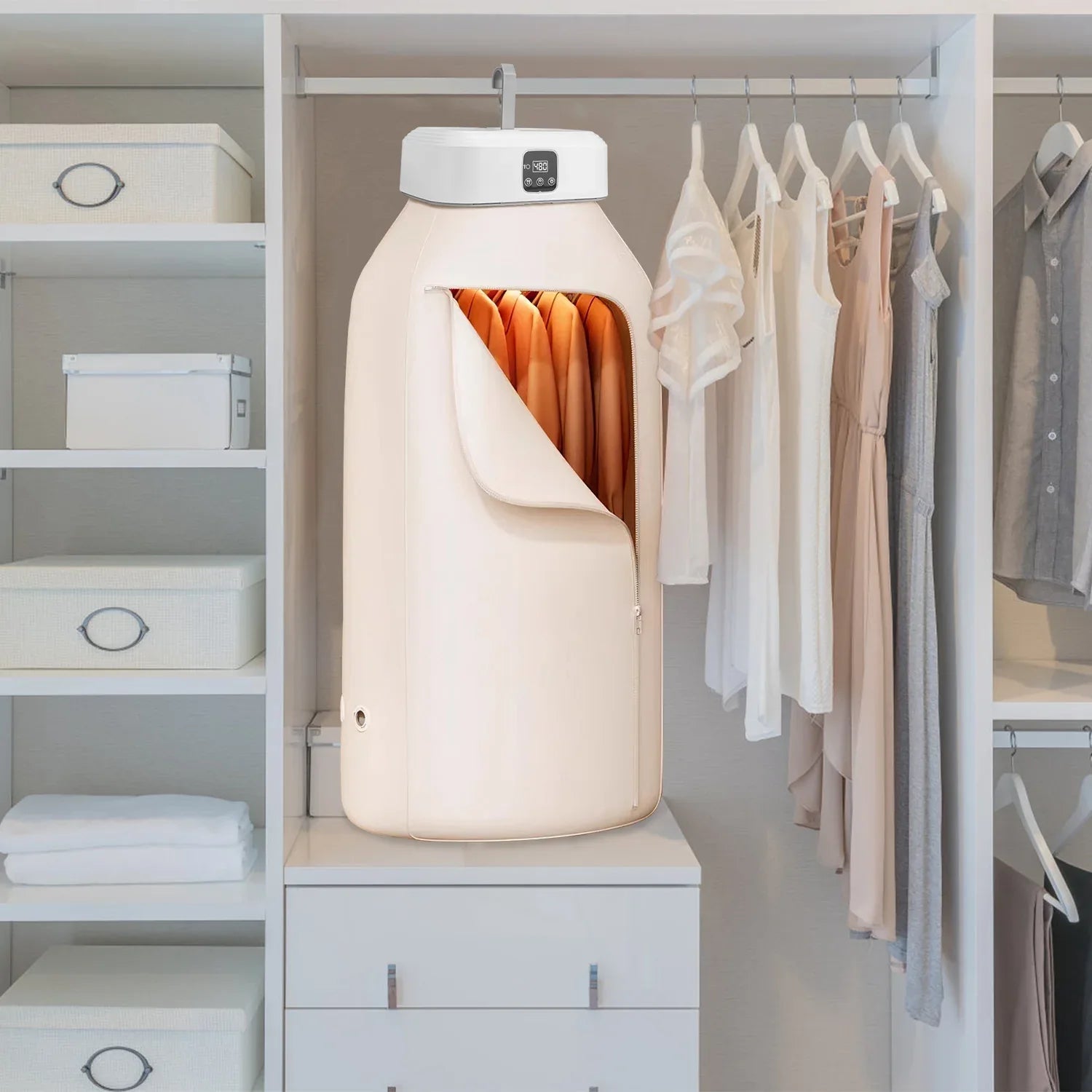 1Pc Portable Clothes Dryer Mini Dryer Foldable Dryer Machine With Timer UV Sterilization 2 Drying Modes Remote Control For Apartment Dorm RV Travel Home - THE MILE MAKER DRIVER SHOP