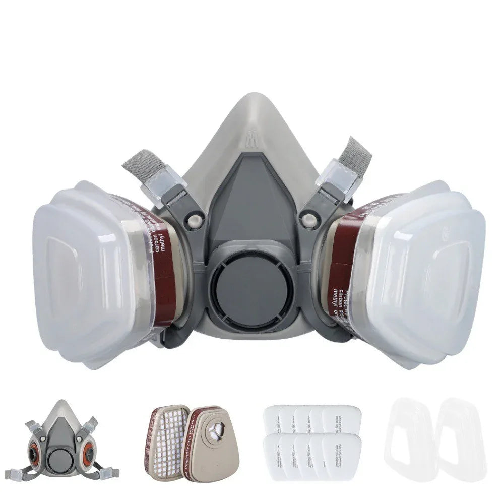 Half Face Cover Respirator Gas Mask For Industrial Woodworking Painting Sanding Facepiece - THE MILE MAKER DRIVER SHOP