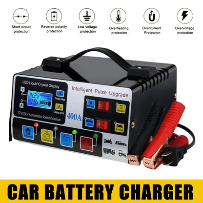 400W Heavy Duty Smart Car Battery Charger Automatic Pulse Repair Trickle UK - THE MILE MAKER DRIVER SHOP