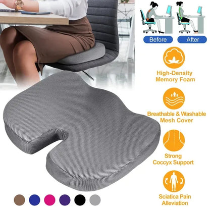 Seat Cushion Coccyx Orthopedic Memory Foam Cushion Tailbone Hip Support Chair Pillow For Office Car Seat - THE MILE MAKER DRIVER SHOP