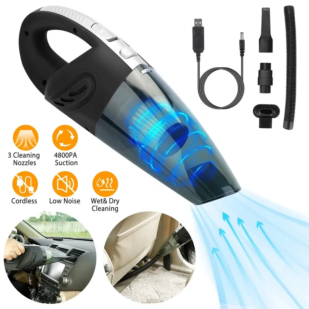 Car Handheld Vacuum Cleaner Cordless Rechargeable Hand Vacuum Portable Strong Suction Vacuum - THE MILE MAKER DRIVER SHOP