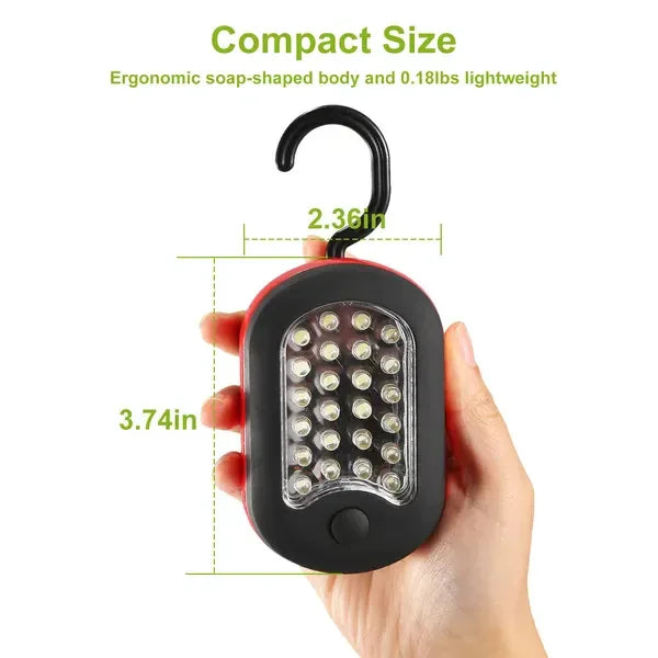 Compact Work Light 27LEDs Hang Lights Portable Magnetic Flashlight With Hook For Camping Hiking Emergency - THE MILE MAKER DRIVER SHOP