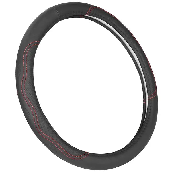 Steering Wheel Cover 14.5in-15in Diameter Universal Fiber Leather Car Steering Wheel Protector - THE MILE MAKER DRIVER SHOP