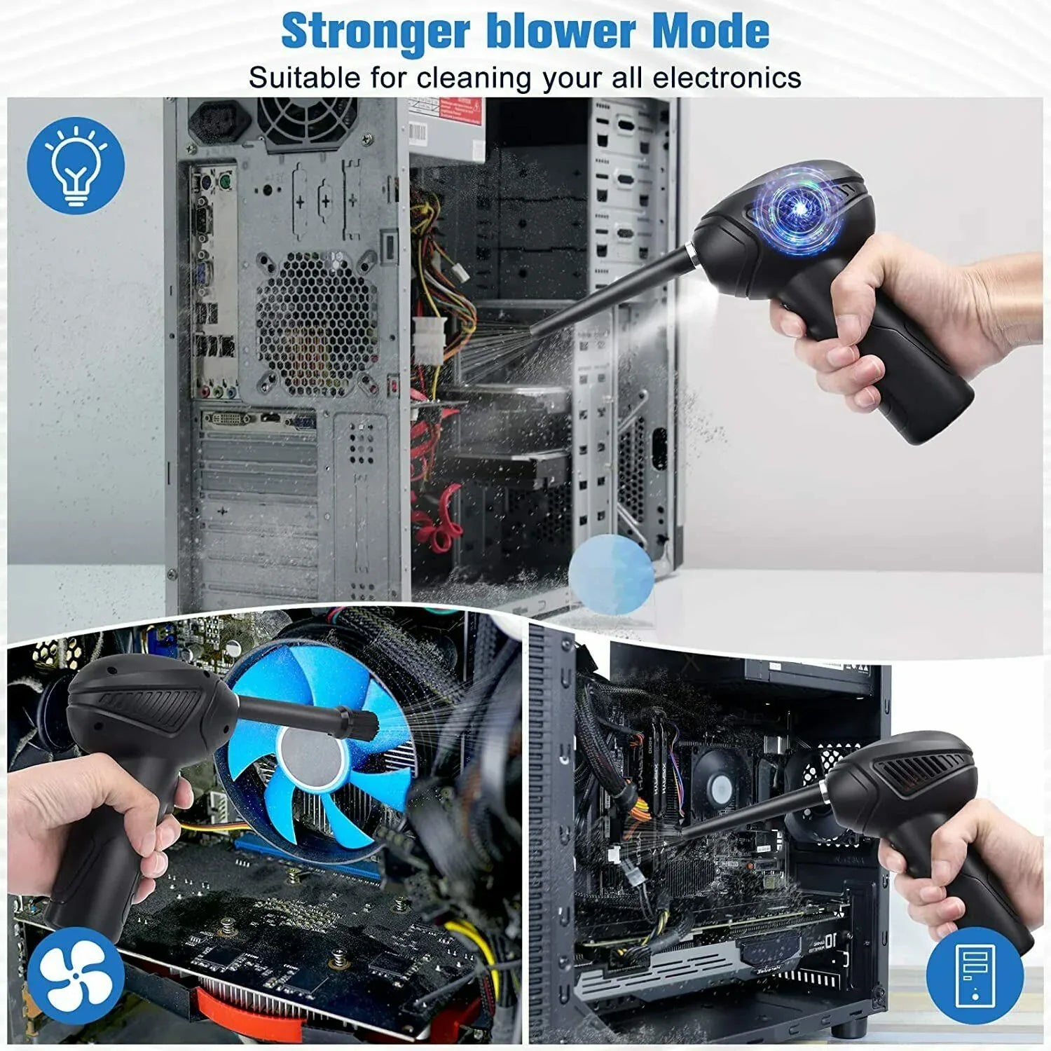 Rechargeable Air Duster Electric Cleaner Cleaning Blower For Car-PC-Keyboard-Pet - THE MILE MAKER DRIVER SHOP