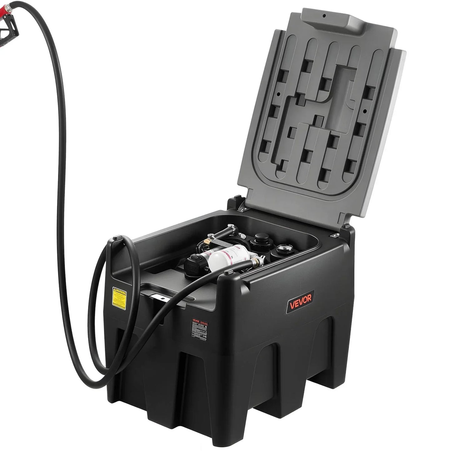 Portable Tank 58 Gal Fuel Tank With 12V Transfer 10 GPM Black - THE MILE MAKER DRIVER SHOP