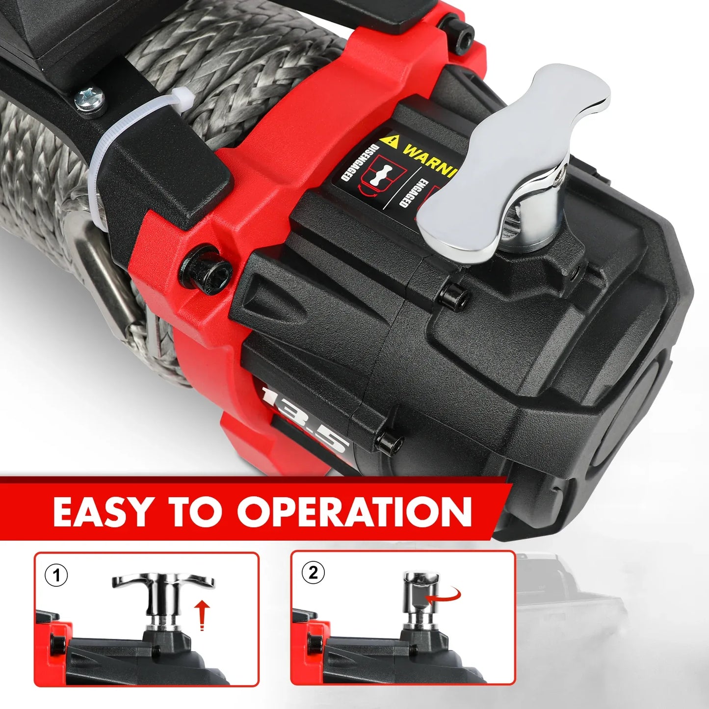 X-BULL 13500 Lb Winch Load Capacity Electric Winch - 12V DC Power Supply For Off-Road Trailers, 2-in-1 Wireless Remote Control, 13500 XRS Series - THE MILE MAKER DRIVER SHOP