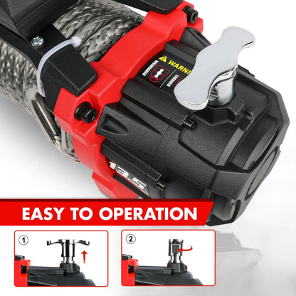 X-BULL 13500 Lb Winch Load Capacity Electric Winch - 12V DC Power Supply For Off-Road Trailers, 2-in-1 Wireless Remote Control, 13500 XRS Series - THE MILE MAKER DRIVER SHOP