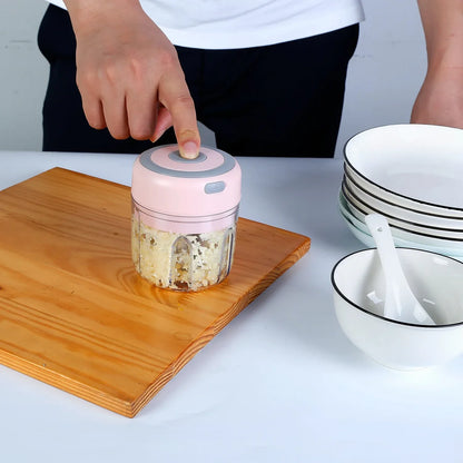 Mini Electric Garlic Chopper 8.45OZ Cordless Garlic Mincer Food Chopper Rechargeable Food Blender Chili Nut Onion Pepper Meat Ginger Food - THE MILE MAKER DRIVER SHOP