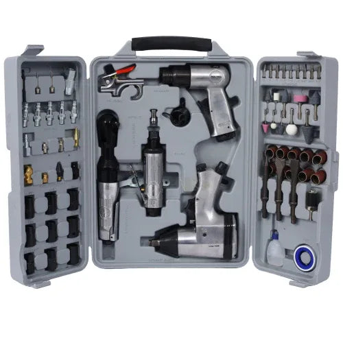 Air Tools & Accessories Kit, 71 Pieces, Impact Wrenches, Air Ratchets, Die Grinders, Air Hammers, Hose Fittings, Storage Boxes - THE MILE MAKER DRIVER SHOP