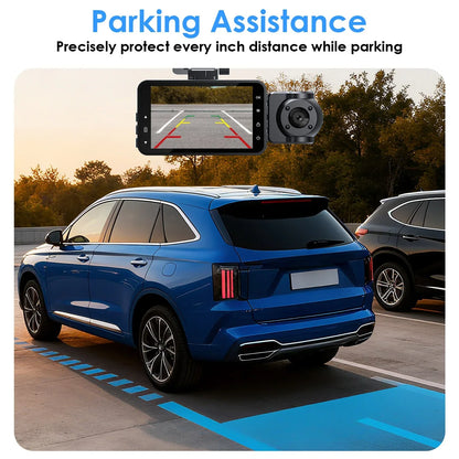 WiFi FHD 1080P 3 Channel Car Dash Cam Front Rear Inside With 32G MMC Card Motion Detection Loop Recording Infrared Night Vision Surveillance Car Camera With App Control - THE MILE MAKER DRIVER SHOP