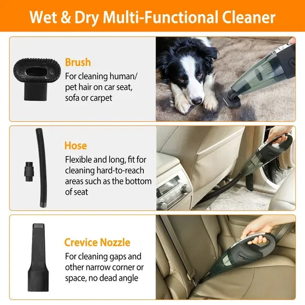 Car Handheld Vacuum Cleaner Cordless Rechargeable Hand Vacuum Portable Strong Suction Vacuum - THE MILE MAKER DRIVER SHOP