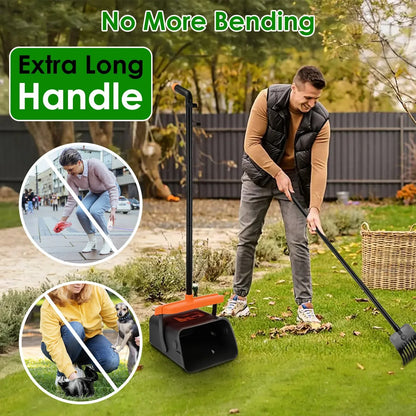 1Set Pooper Scooper Kit Dog Poop Rake & Swiveling Bin Poop Heavy Duty Pick Up Tool With Extra Long Handle 35 Waste Bags Dispenser - THE MILE MAKER DRIVER SHOP