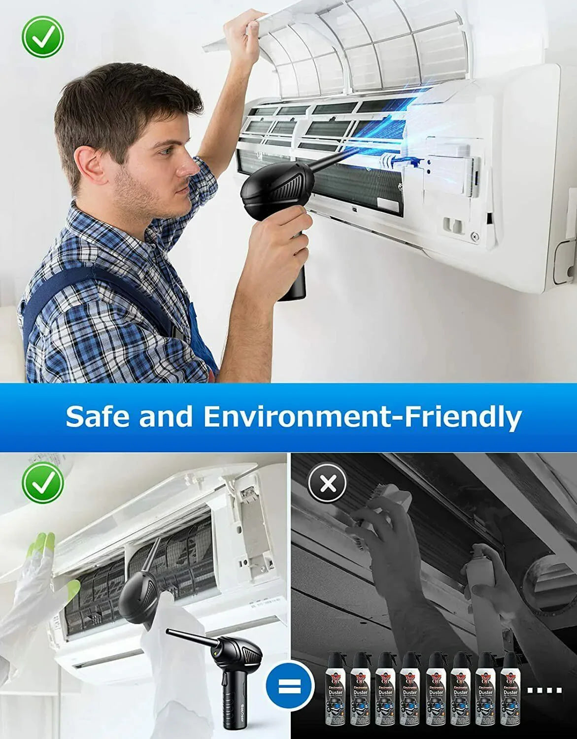 Rechargeable Air Duster Electric Cleaner Cleaning Blower For Car-PC-Keyboard-Pet - THE MILE MAKER DRIVER SHOP