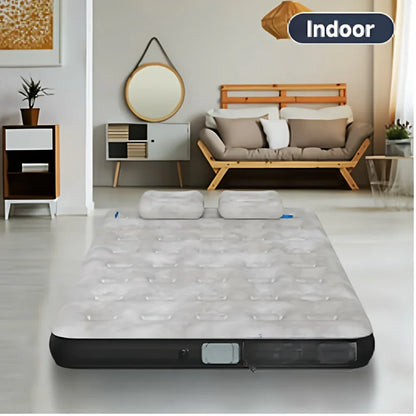 Full Size Truck Inflatable Mattress, Fits For 5.5-6.5 Ft Trucks, Inflatable Pickup Truck Air Bed, With Phone Slot And Cup Slot, 2 Pillows, Suitable For Outdoor And Indoor - THE MILE MAKER DRIVER SHOP