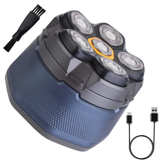 1Pc Cordless Electric Head Shaver For Men 6D Magnetic Floating Head IPX6 Waterproof Wet Dry Shaving Electric Razor Type-C Rechargeable Trimmer With LED Digital Display For Bald Man - THE MILE MAKER DRIVER SHOP