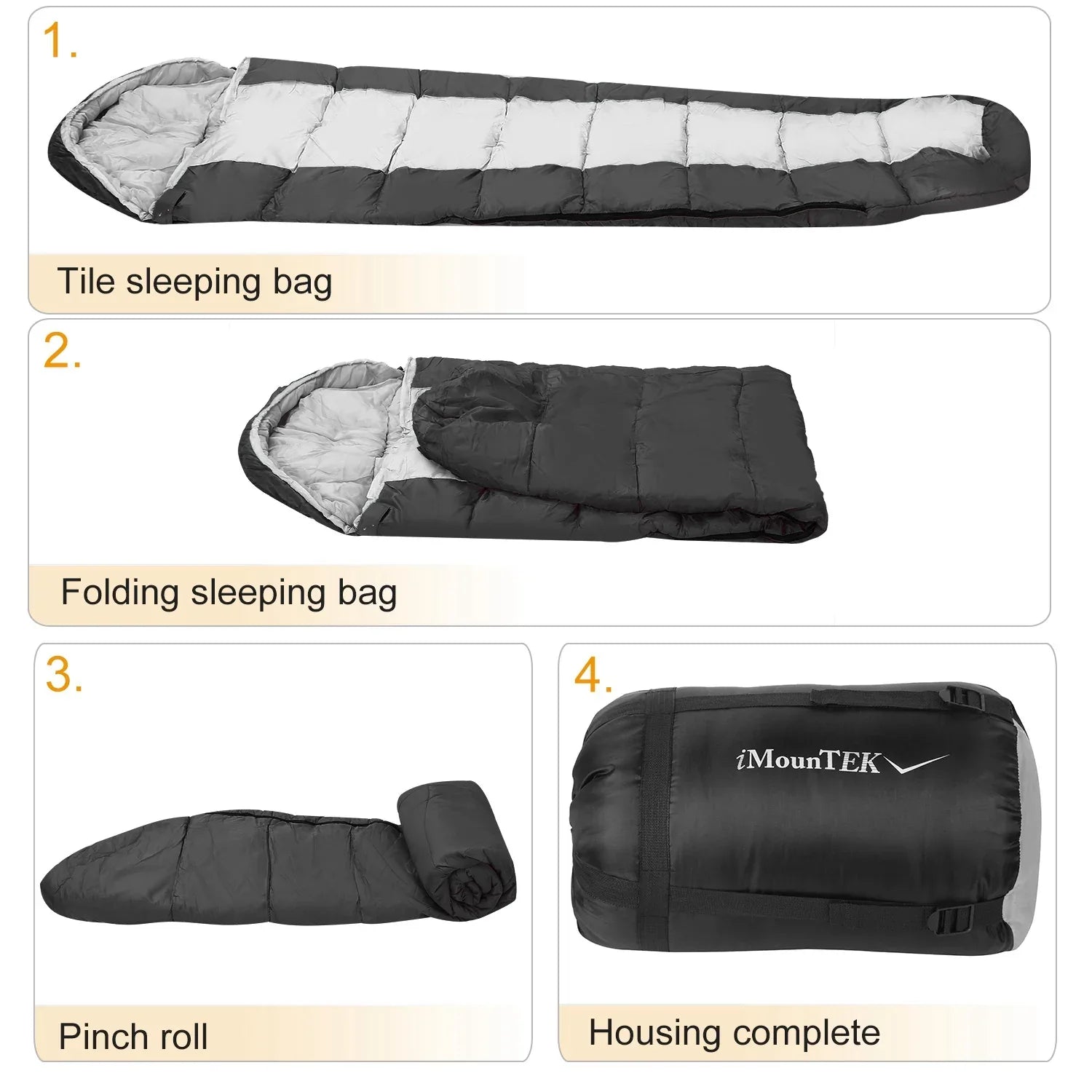 1Pc Mummy Sleeping Bag Camping Sleeping Bags For Adults Outdoor Soft Thick Water-Resistant Moisture-proof Sleep Bag Suitable For Spring Autumn Winter Seasons - THE MILE MAKER DRIVER SHOP