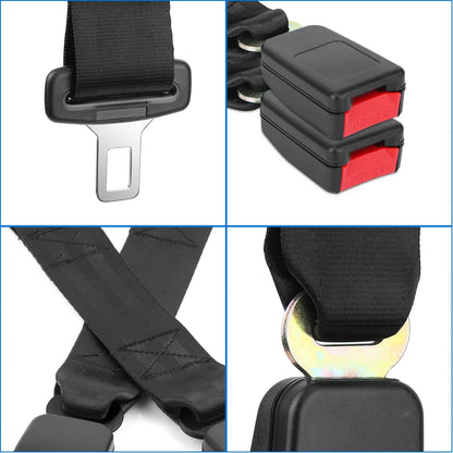 2Pcs Car Seat Belt Extender 14.37in Buckle Tongue Webbing Extension Safety Belt Auto Belt Clip Lengthening - THE MILE MAKER DRIVER SHOP