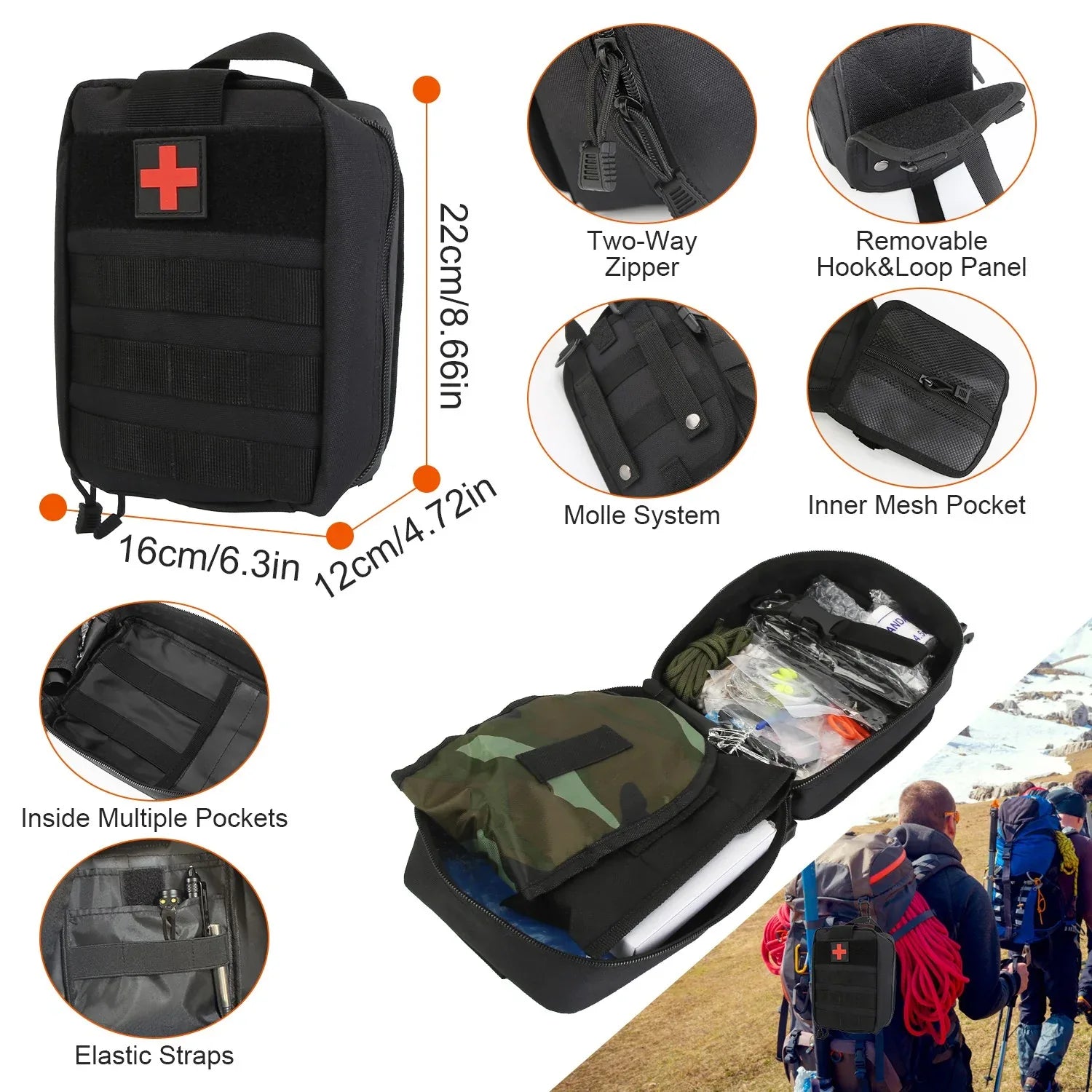 121Pcs Per Set Survival Kits Professional Emergency Survival Gear Tactical First Aid Kit Supplies For Outdoor Adventure Camping Hiking Hunting - THE MILE MAKER DRIVER SHOP