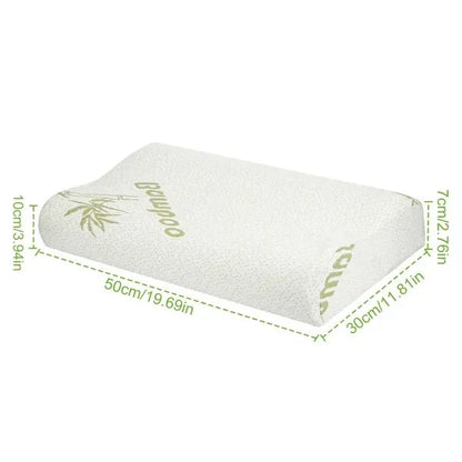 Bamboo Memory Foam Sleep Pillow Contoured Cervical Orthopedic Pillow Neck Support Breath Pillow - THE MILE MAKER DRIVER SHOP