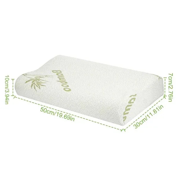 Bamboo Memory Foam Sleep Pillow Contoured Cervical Orthopedic Pillow Neck Support Breath Pillow - THE MILE MAKER DRIVER SHOP