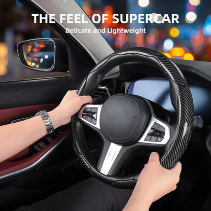 7-Car Steering Wheel Cover-Black - THE MILE MAKER DRIVER SHOP