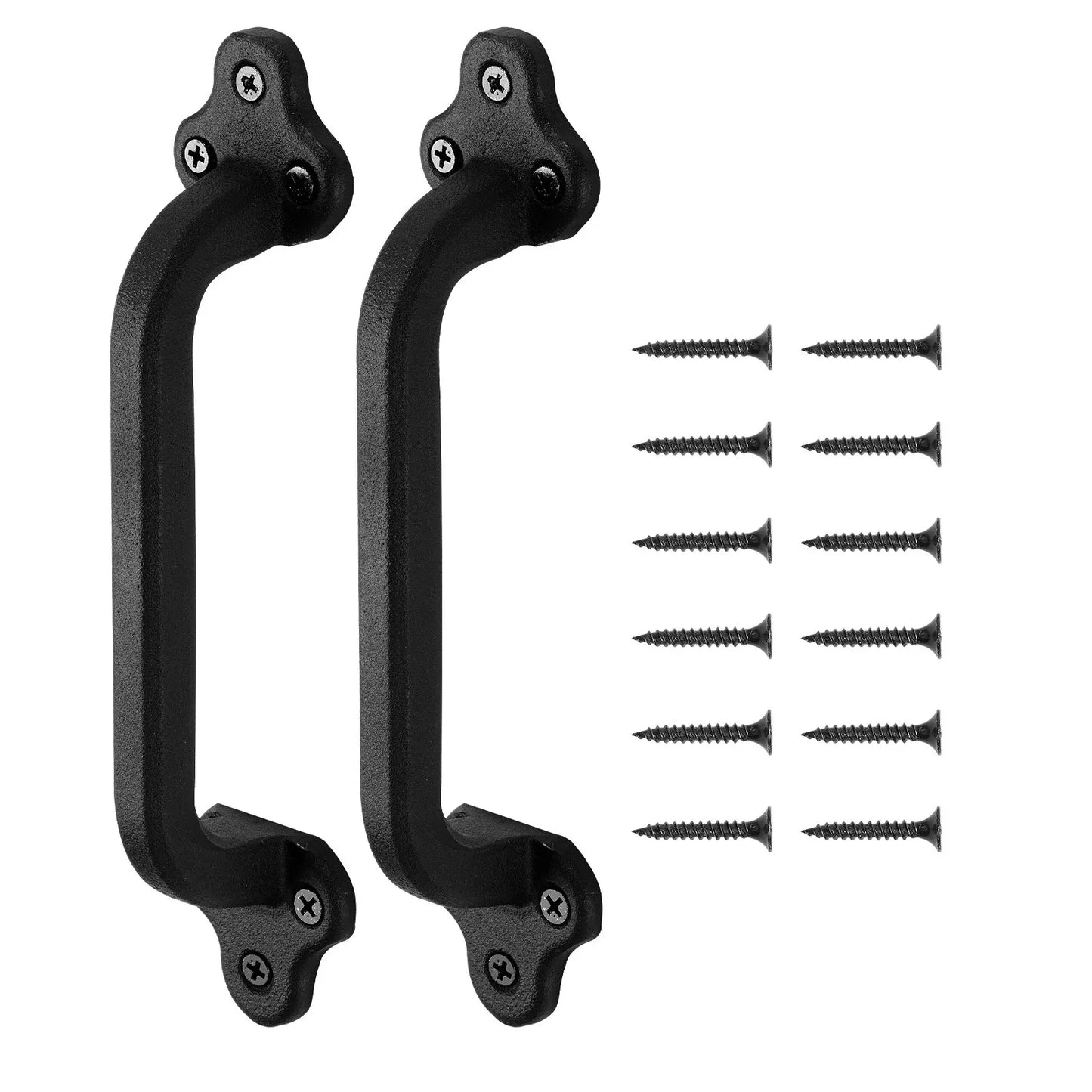 2Pcs Barn Door Handles 9 In Rustic Heavy Duty Carbon Steel Garden Gate Pulls - THE MILE MAKER DRIVER SHOP