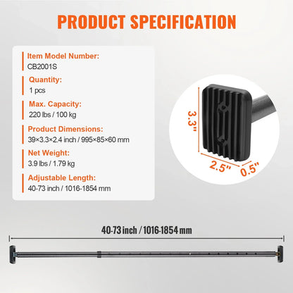 Cargo Bar, Truck Bed Bar Adjustable From Heavy-duty Steel Cargo Stabilizer Bar With 220 Lbs Capacity, Truck Load Bar Stop Sliding For Pickup Truck Bed, SUV, Minitruck - THE MILE MAKER DRIVER SHOP