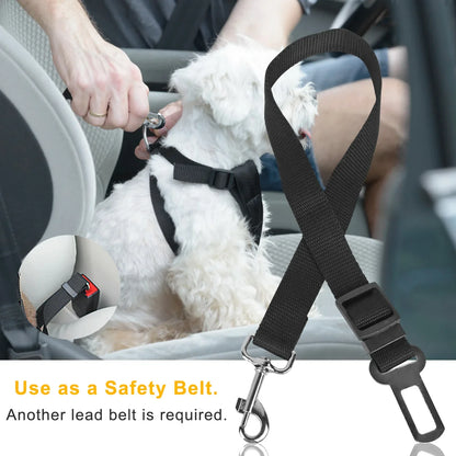 2Pcs Pet Dog Seat Belt Leash Adjustable Pet Dog Cat Safety Leads Harness Car Vehicle Nylon Fabric Seatbelt Strap - THE MILE MAKER DRIVER SHOP