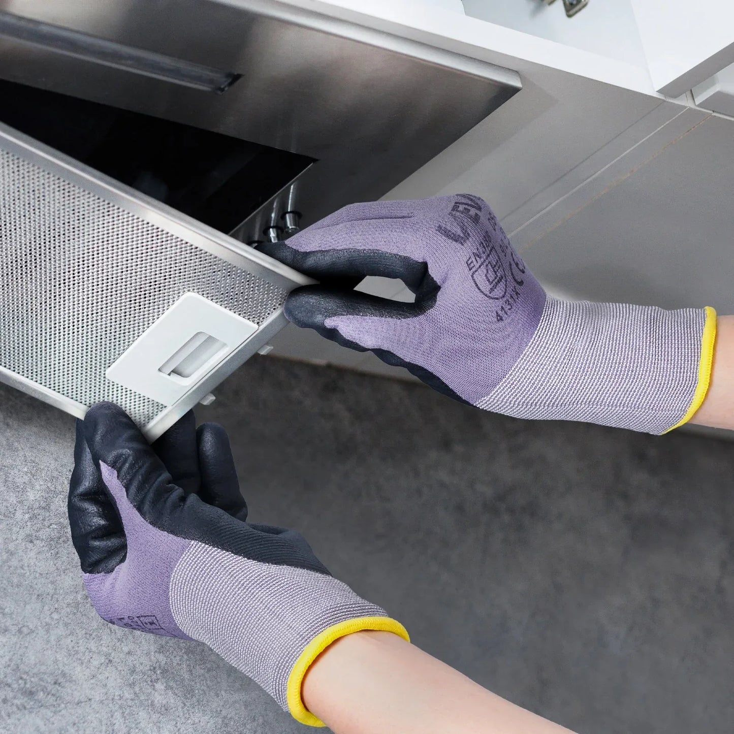 Work Gloves 12-Pair Touch Screen Nitrile-Coated Garden Construction Gloves - THE MILE MAKER DRIVER SHOP