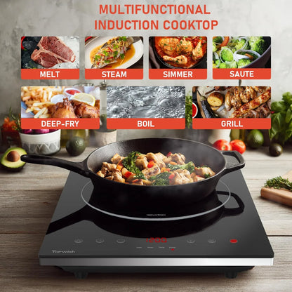 2200W Black Crystal Panel Induction Cooker - THE MILE MAKER DRIVER SHOP