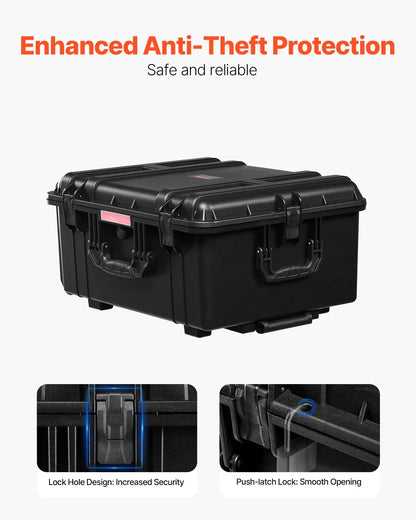 Weatherproof Hard Case, Heavy Duty Protective Dry Box Case With Pre-Cut Foam, Wheels Retractable Pull Handles For Travel, Hunt, Military, Tactical, IP67 Waterproof Case For Cameras - THE MILE MAKER DRIVER SHOP