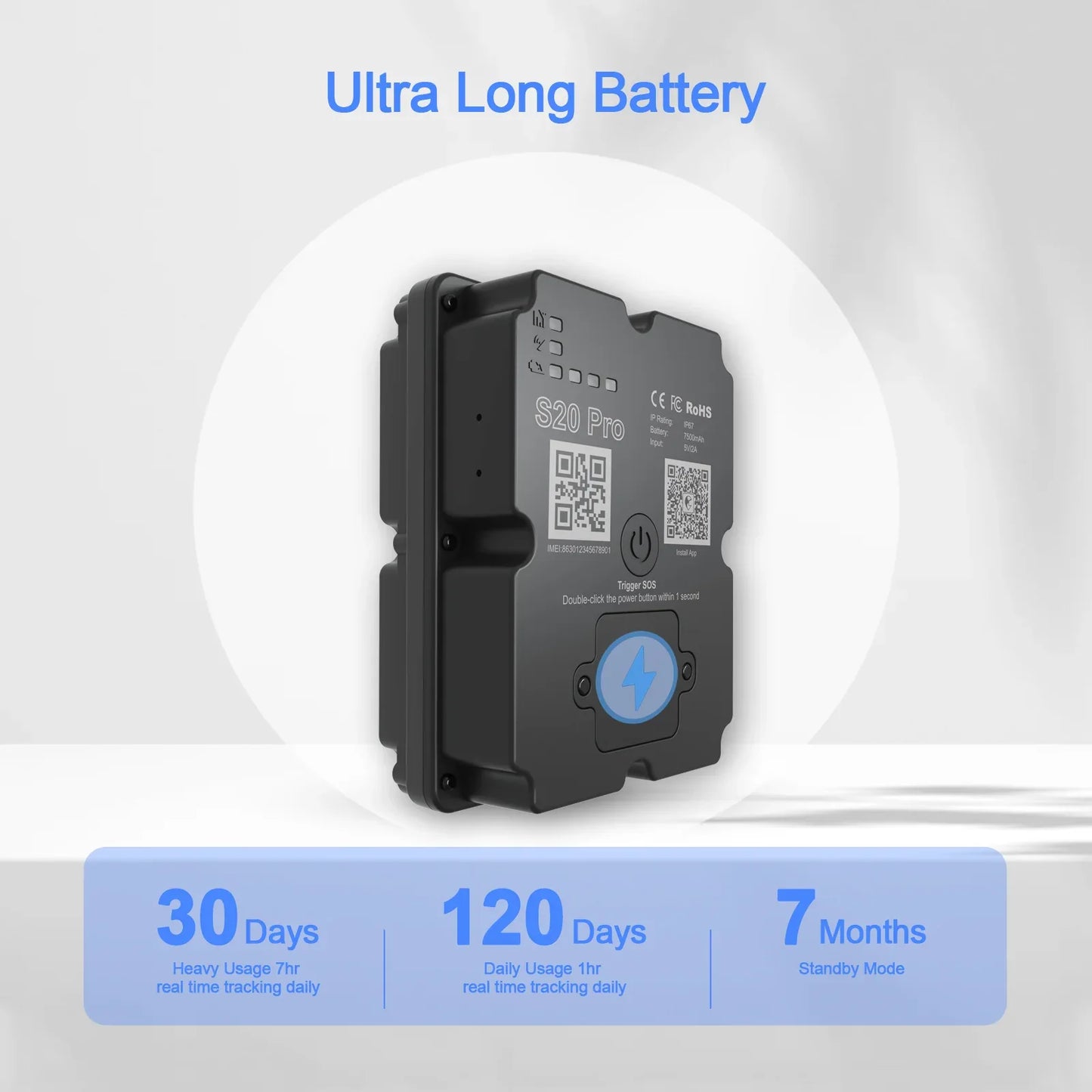 Long Battery 4G GPS Vehicle Tracker - Up To 30 Days Standby, Real-Time Tracking, Magnetic & Waterproof, Subscription Required - THE MILE MAKER DRIVER SHOP