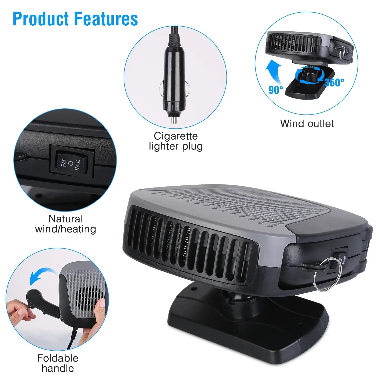 12V 150W Portable Car Auto Heater Heating Fan 2 In 1 Defroster Demister Windshield Heater Automotive Cooling Fan - THE MILE MAKER DRIVER SHOP