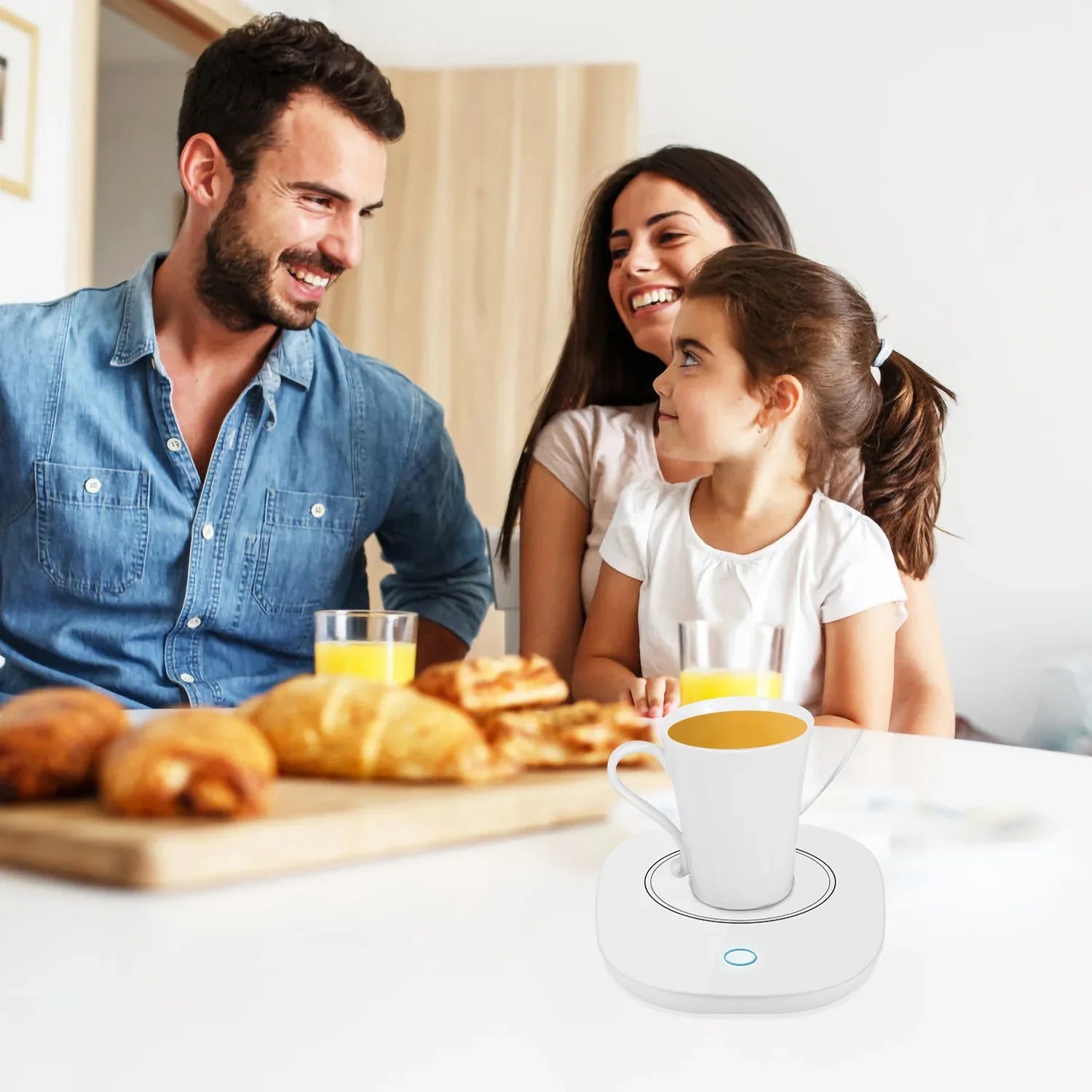 1Pc Coffee Mug Warmer Cup Warmer Auto Shut Off Coffee Tea Milk Electric Heater Pad Office Home Desk Electric Beverage Warmer Mat - THE MILE MAKER DRIVER SHOP