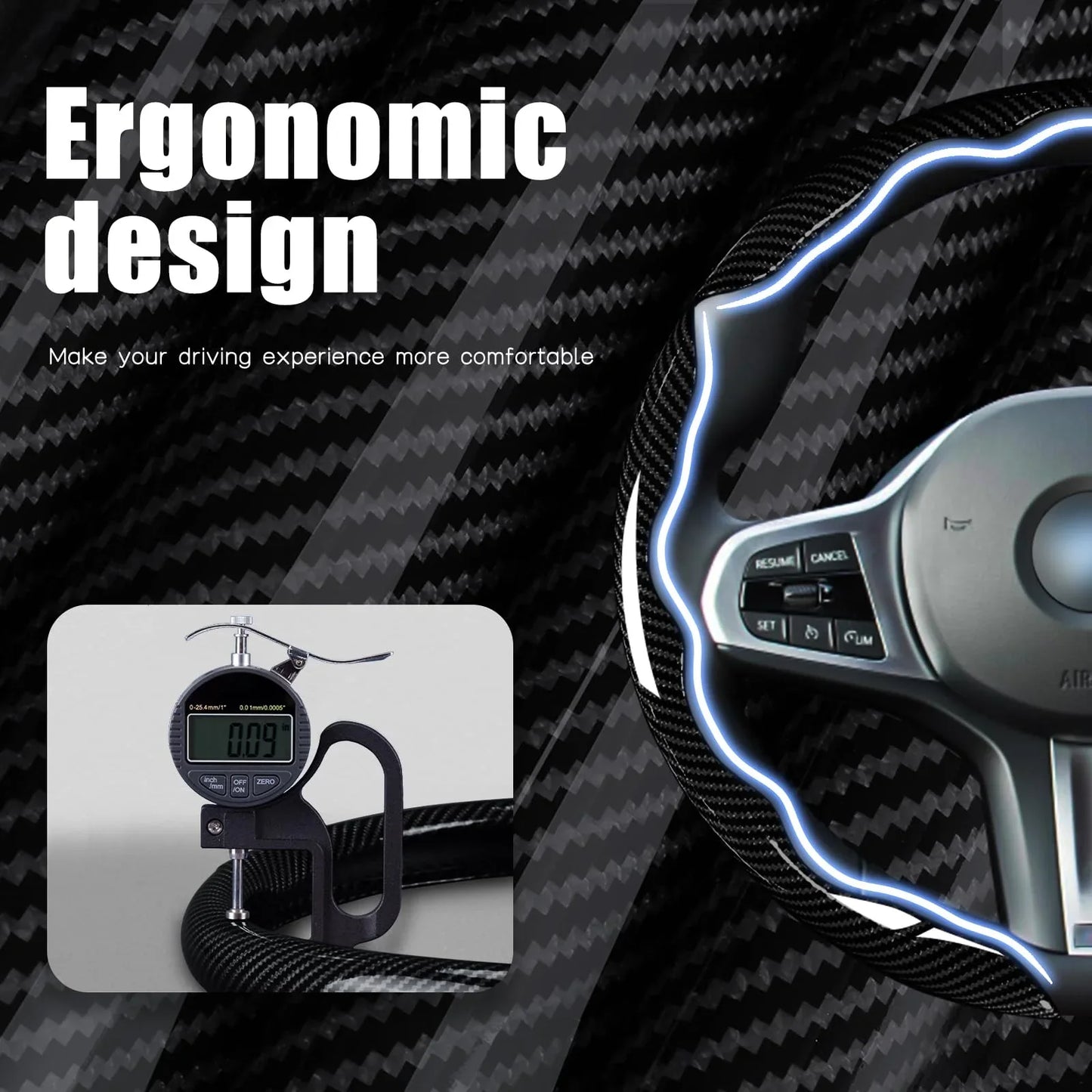 7-Car Steering Wheel Cover-Black - THE MILE MAKER DRIVER SHOP