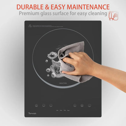 2200W Black Crystal Panel Induction Cooker - THE MILE MAKER DRIVER SHOP