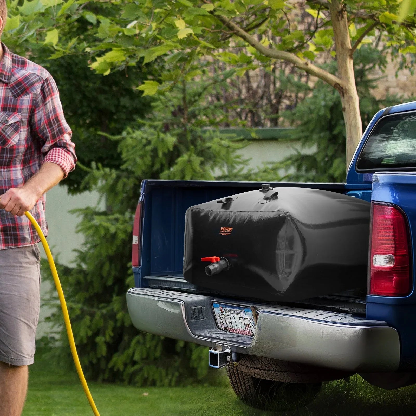 VEVOR Portable Water Storage Bladder 142.7 Gal PVC Collapsible Water Tank Black - THE MILE MAKER DRIVER SHOP