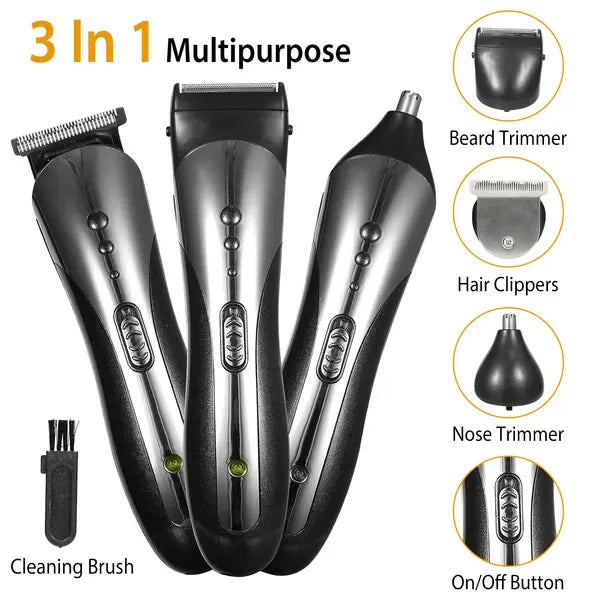 Men Electric Hair Clipper Trimmer Rechargeable Beard Shaver Razor Nose Trimmer Set - THE MILE MAKER DRIVER SHOP