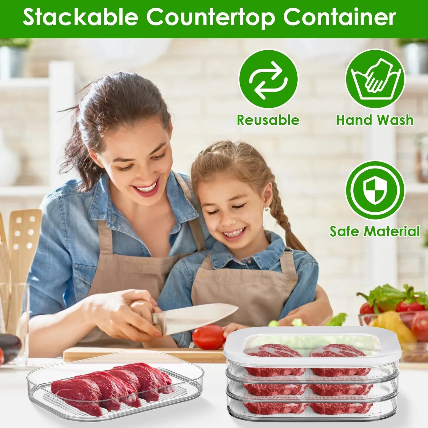 2Pcs Deli Meat Container With Lid For Fridge Stackable Bacon Container Clear Food Storage Box With Lid Meal Prep Container For Lunch Meat Salami Cold Nuts - THE MILE MAKER DRIVER SHOP