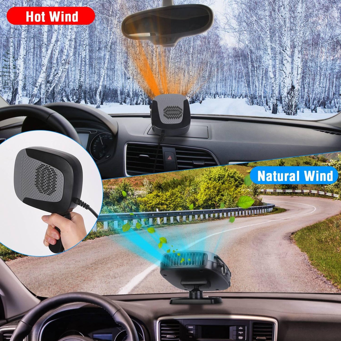 12V 150W Portable Car Auto Heater Heating Fan 2 In 1 Defroster Demister Windshield Heater Automotive Cooling Fan - THE MILE MAKER DRIVER SHOP