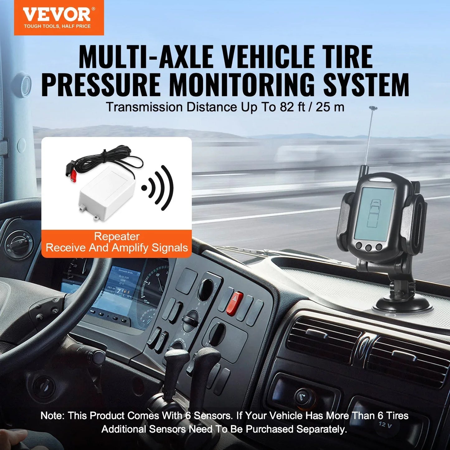 RV Tire Pressure Monitoring System Real Time Trailer TPMS 6 Sensors - THE MILE MAKER DRIVER SHOP