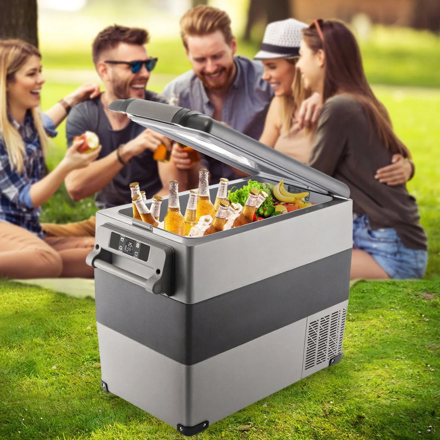 12 Volt Refrigerator, 58 Quart Car Refrigerator, Dual Zone Portable Refrigerator,RV Refrigerator With 12/24V DC And 110-240V AC, Freezer Fridge Cooler, For Car, RV, Camping And Home Use - THE MILE MAKER DRIVER SHOP