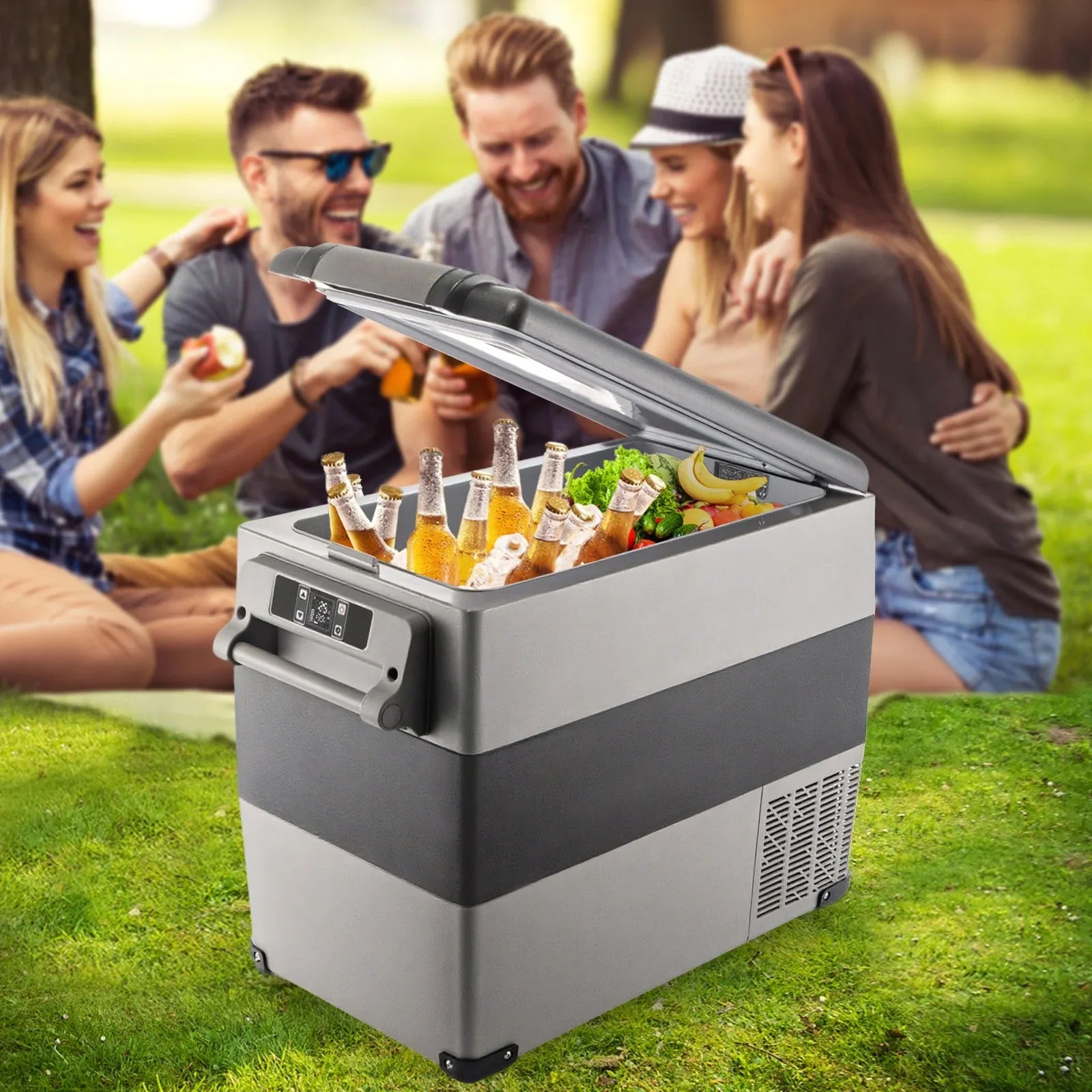 12 Volt Refrigerator, 58 Quart Car Refrigerator, Dual Zone Portable Refrigerator,RV Refrigerator With 12/24V DC And 110-240V AC, Freezer Fridge Cooler, For Car, RV, Camping And Home Use - THE MILE MAKER DRIVER SHOP