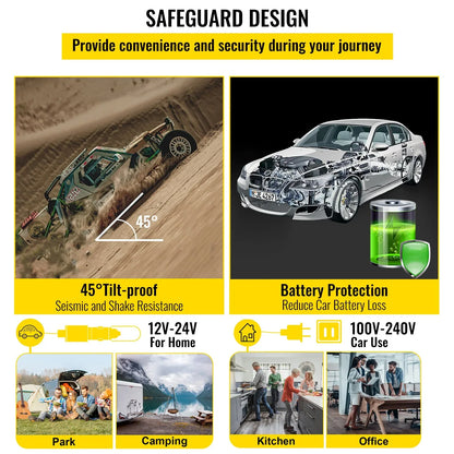 12 Volt Refrigerator 10 Qt, Portable Mini Freezer (-4℉~68℉) W/APP Control Car Compressor Fridge Cooler 12V/24V DC And 110-220V AC For Camping, Road Trip, Travel, Outdoor And Home - THE MILE MAKER DRIVER SHOP