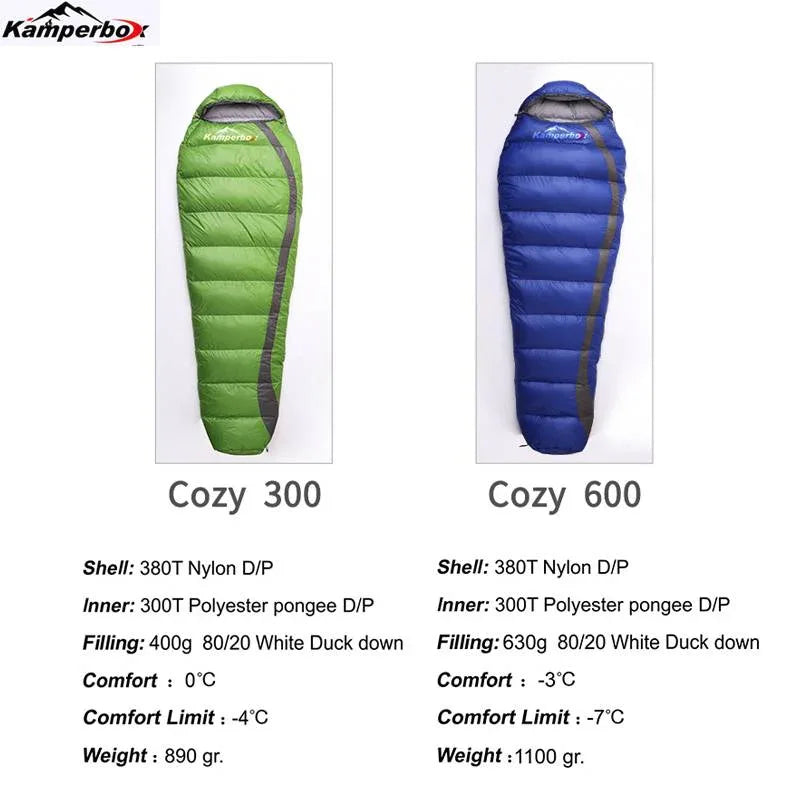 Kamperbox Ultra Light Down Sleeping Bag Winter Sleeping Bag Camping Lightweight - THE MILE MAKER DRIVER SHOP