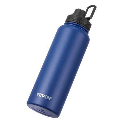 40 Oz Insulated Water Bottle Stainless Steel With Wide Mouth Lid Blue - THE MILE MAKER DRIVER SHOP